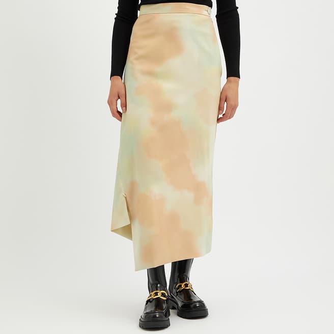 Vivienne Westwood Pale Pink Printed Midi Wool Skirt