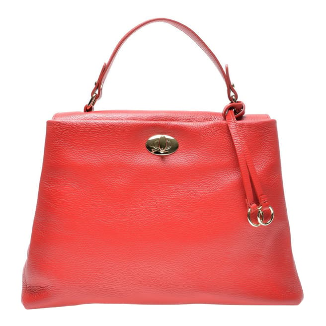 Luisa Vannini Red Italian Leather Handbag