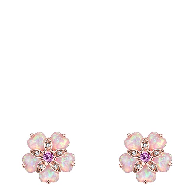 Liv Oliver 18K Rose Gold Opal Bloom Stud Earrings