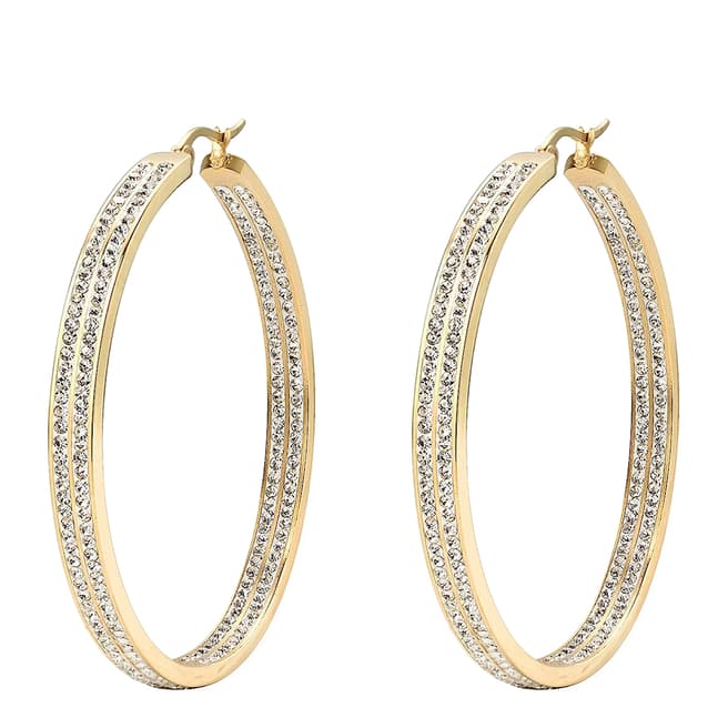 Liv Oliver 18K Gold Large Hoop Embellished Earrings