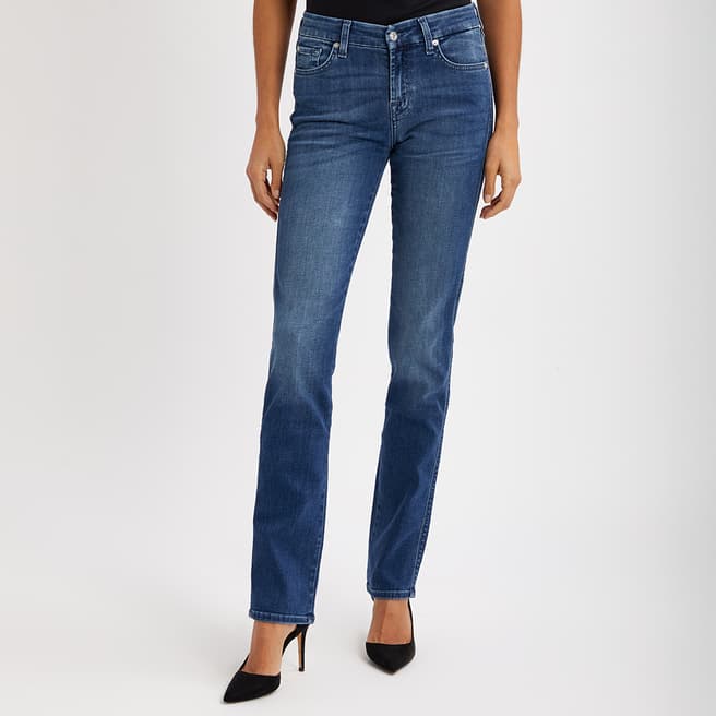 7 For All Mankind Mid Blue Kimmie Straight Slim Jeans