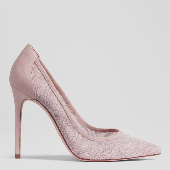 L K Bennett Pink Madelyn Sheertextured Leather Heeled Courts