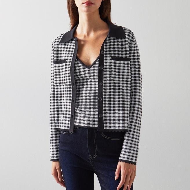 L K Bennett Black Jasmine Check Jacket