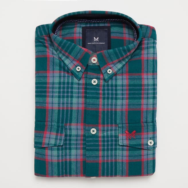 Crew Clothing Green Flannel Check Shirt