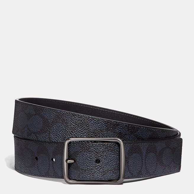 Coach Midnight Signature Harness Buckle Cut-To-Size Reversible Belt