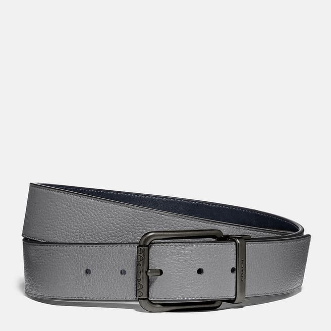 Coach Washed Steel Midnight Roller Buckle Cut-To-Size Reversible Belt
