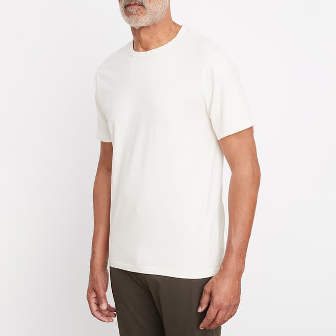 Vince Off-White Short Sleeve Crew Neck Cotton T-Shirt