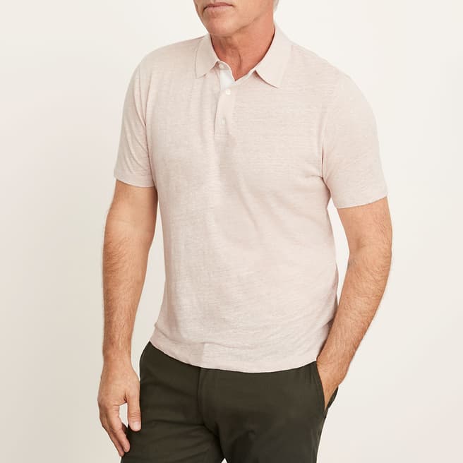 Vince Sand Linen Polo Shirt