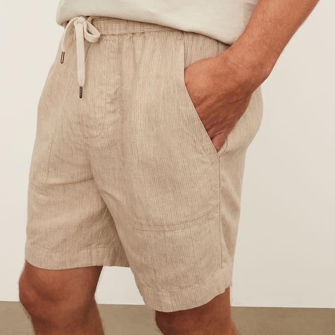 Vince Sand Stripe Linen Shorts