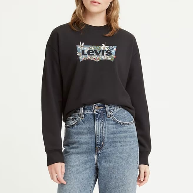 Levi's Dark Wash Graphic Logo Cotton Sweatshirt