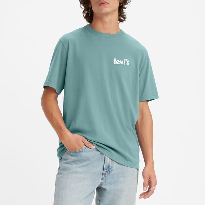 Levi's Blue Relaxed Front Logo Cotton T-Shirt