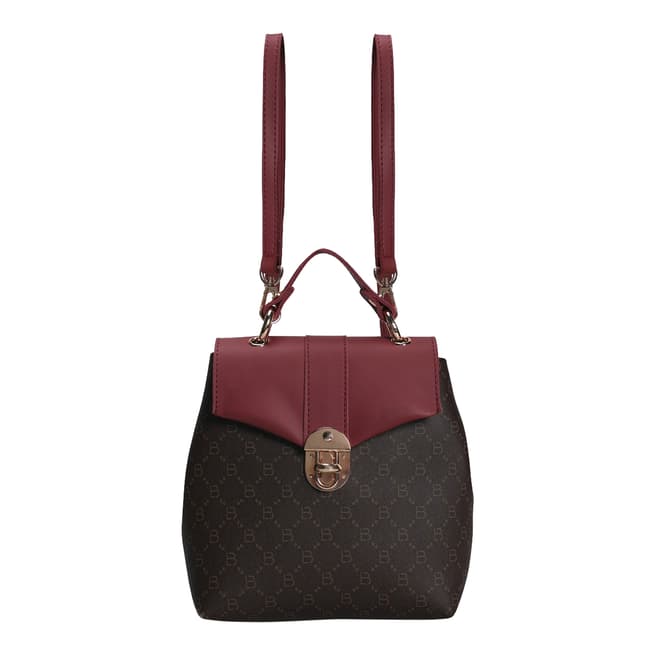 Lucky Bees Brown & Claret Red Backpack