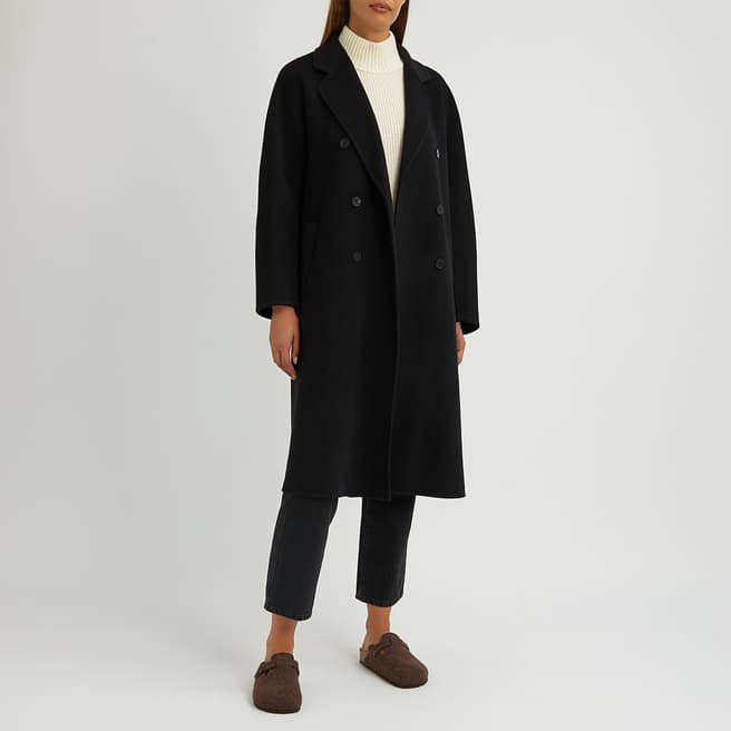 N°· Eleven Black Cashmere Blend Button Coat