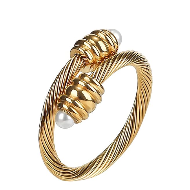 Liv Oliver 18K Gold & White Pearl Wrap Ring