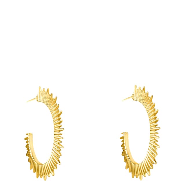 Liv Oliver 18K Gold Sunburst Hoop Earrings