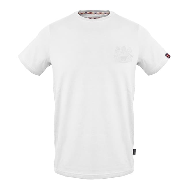 Aquascutum White Tonal Logo Cotton T-Shirt
