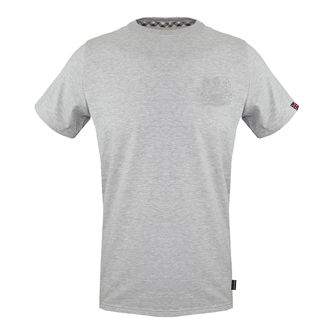 Aquascutum Grey Tonal Logo Cotton T-Shirt
