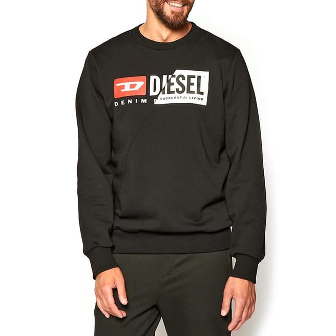 Diesel Black Large Chest Logo Sweatshirt