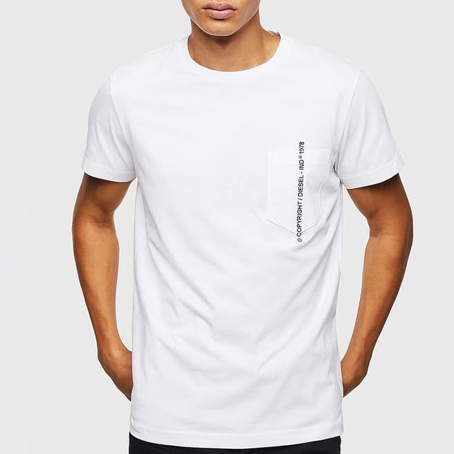 Diesel White Rubin Chest Pocket T-Shirt