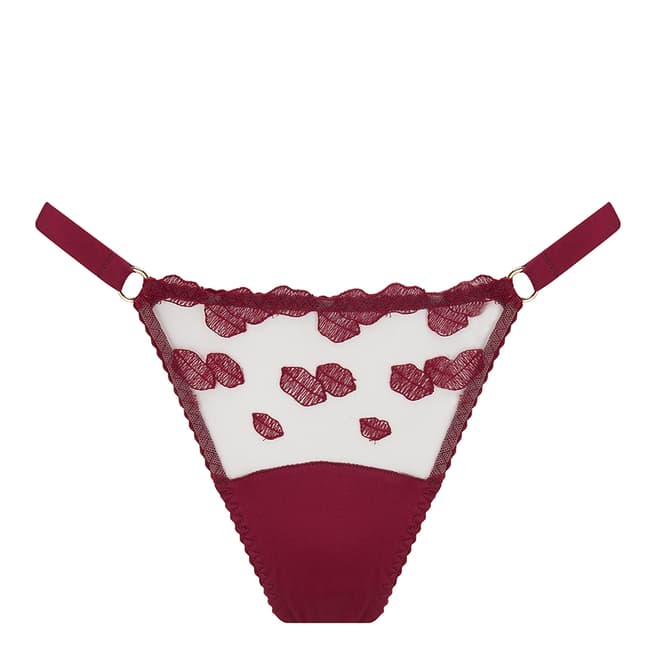 Fleur of England Red Ruby Silk-Side Thong