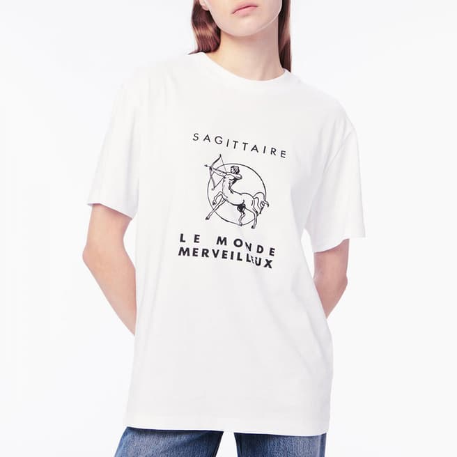 Victoria Beckham White Sagittarius Graphic Cotton T-Shirt