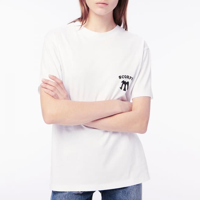 Victoria Beckham White Scorpio Graphic Cotton T-Shirt