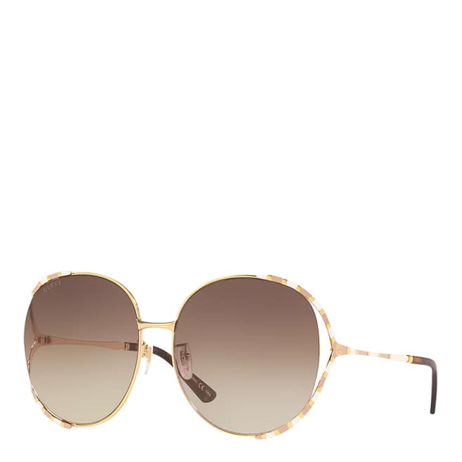 Gucci Women's Brown & Gold Gucci Sunglasses 65mm