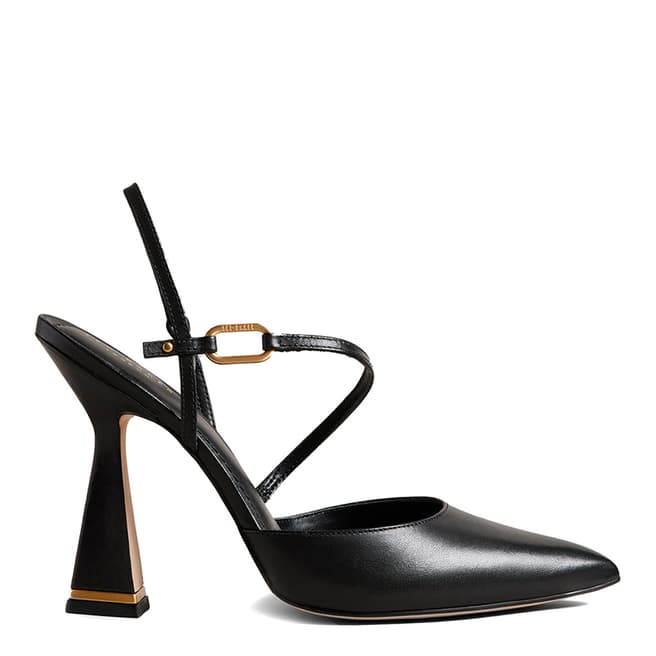 Ted Baker Black Coriana Geometric Pointed Court Shoes