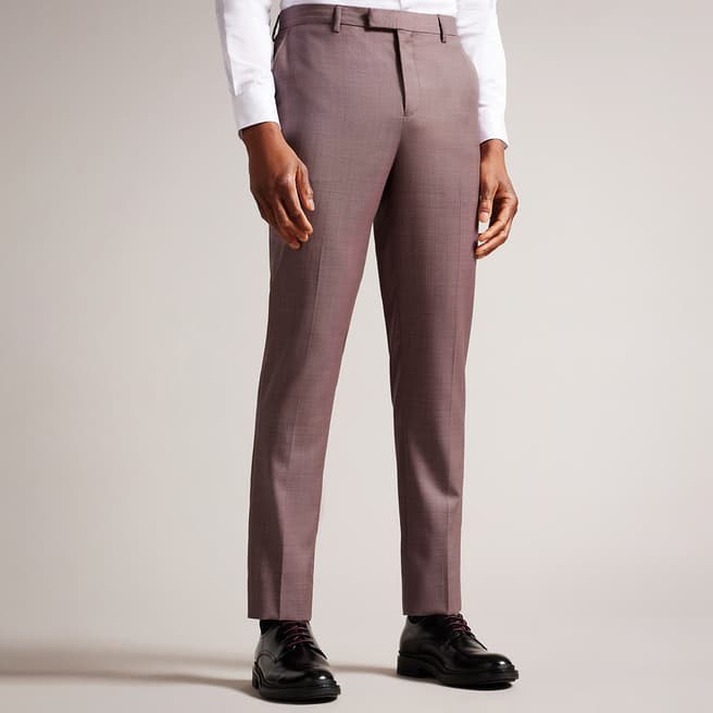 Ted Baker Mauve Byron Slim Fit Wool Trousers