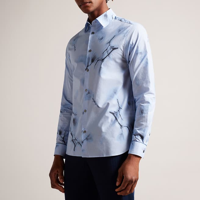 Ted Baker Blue Louth Printed Cotton Shirt