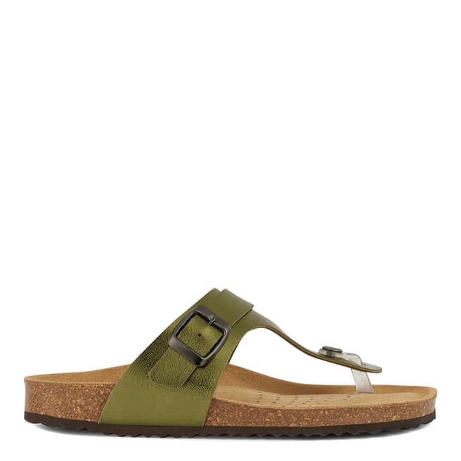 Geox Green Leather Brionia Sandal