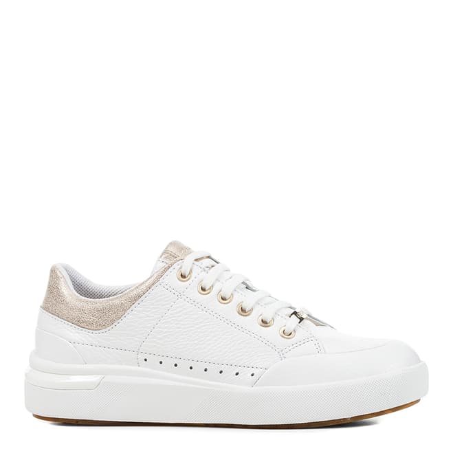 Geox White/Gold Leather Dalyla Trainer