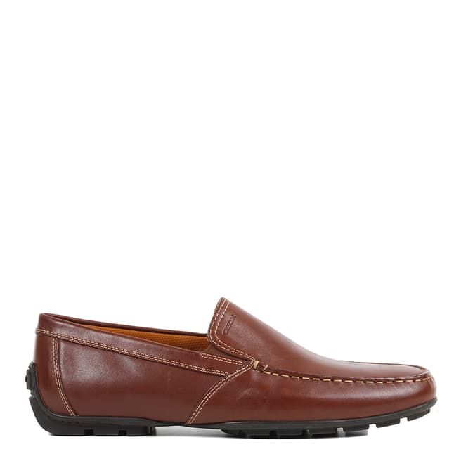 Geox Mens Brown Leather Moner Loafer