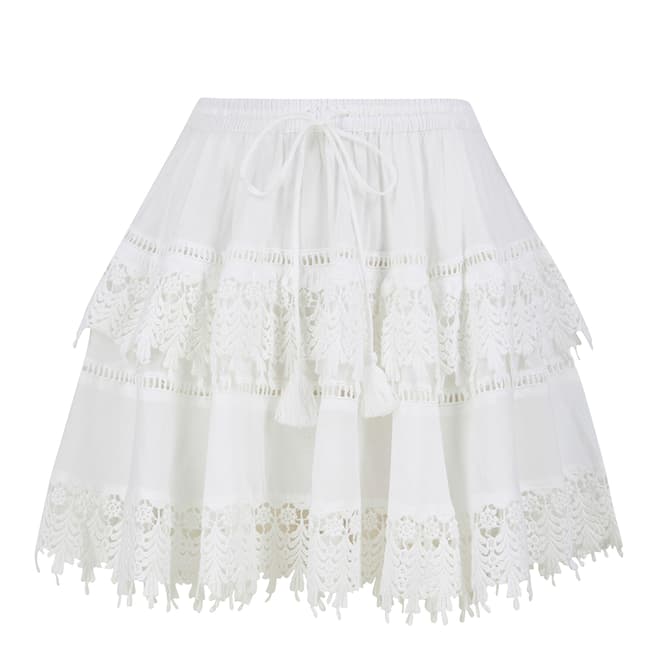 Pranella White Rolo Skirt