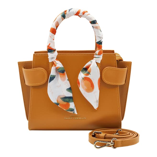 Ateliers Saint Germain Brown Passy Handbag With Silk Scarf