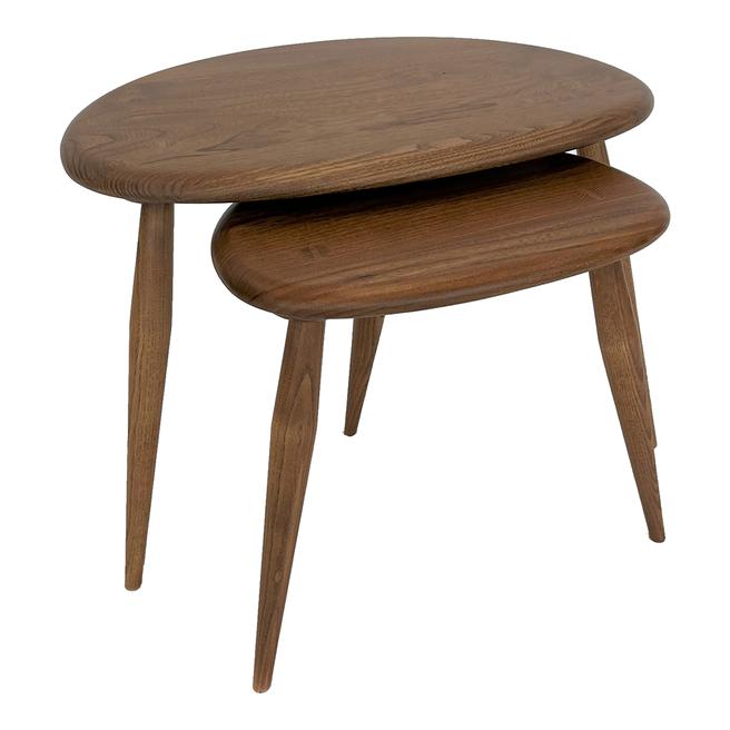 Ercol Pebble Nest of 2 Tables, Original