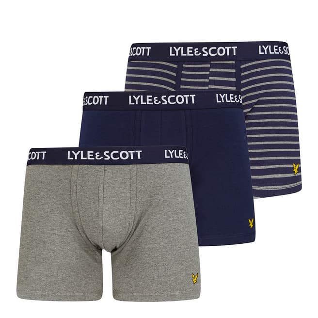 Lyle & Scott Navy Ethan 3 Pack Boxer Shorts