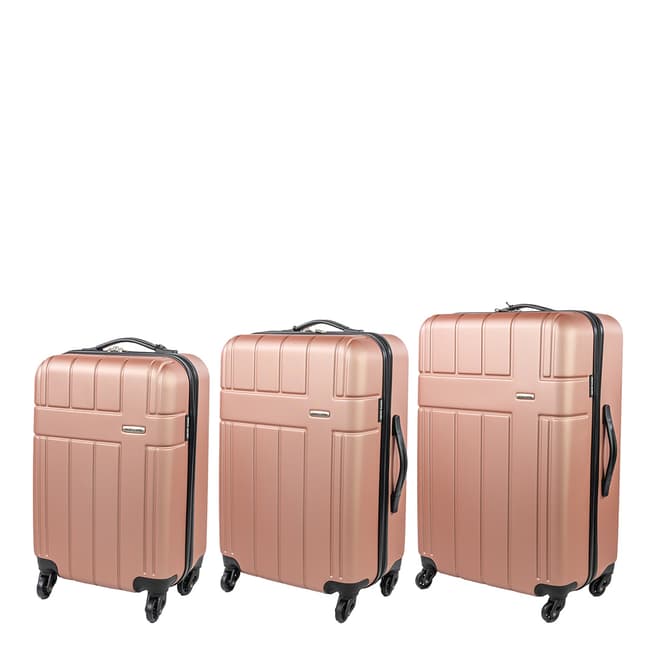 Pierre Cardin Champagne 3 Piece Hardshell Luggage Set