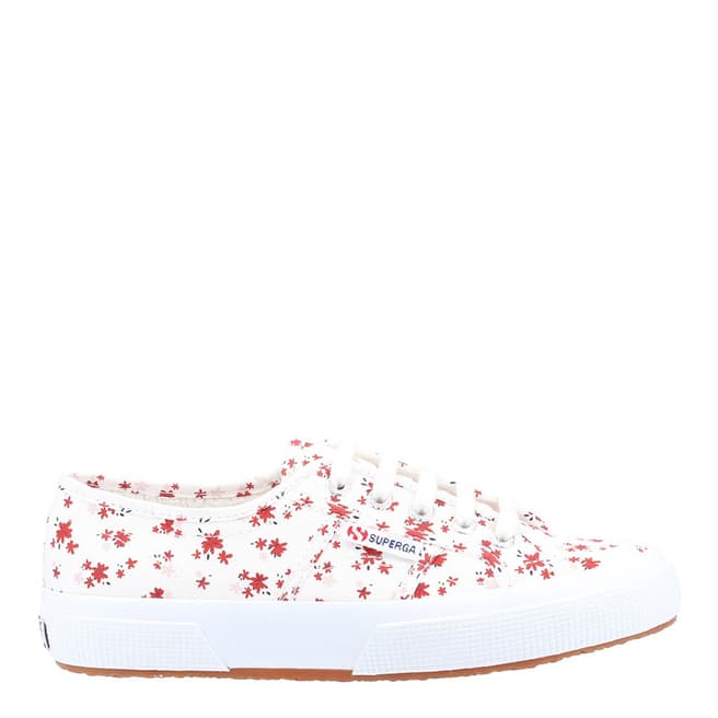 Superga White/Red Floral 2750 Trainers