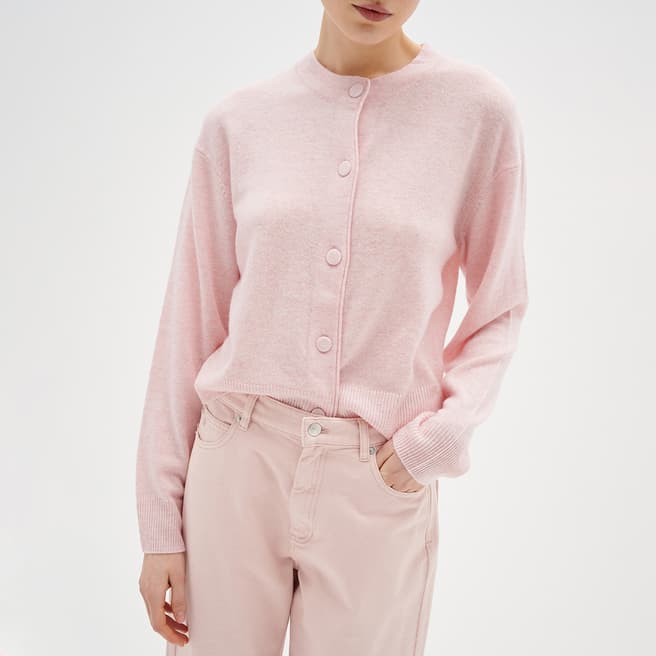 Inwear Pale Pink Knit Cashmere Blend Cardigan