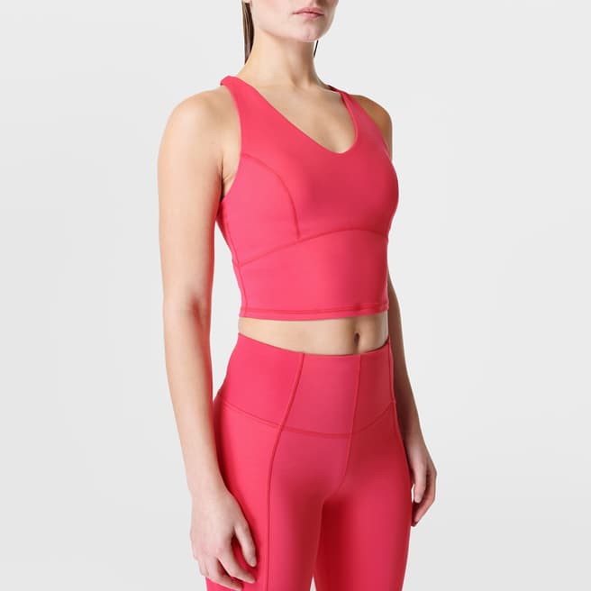 Sweaty Betty Pink Super Soft Crop Strappy Back Workout Tank Top