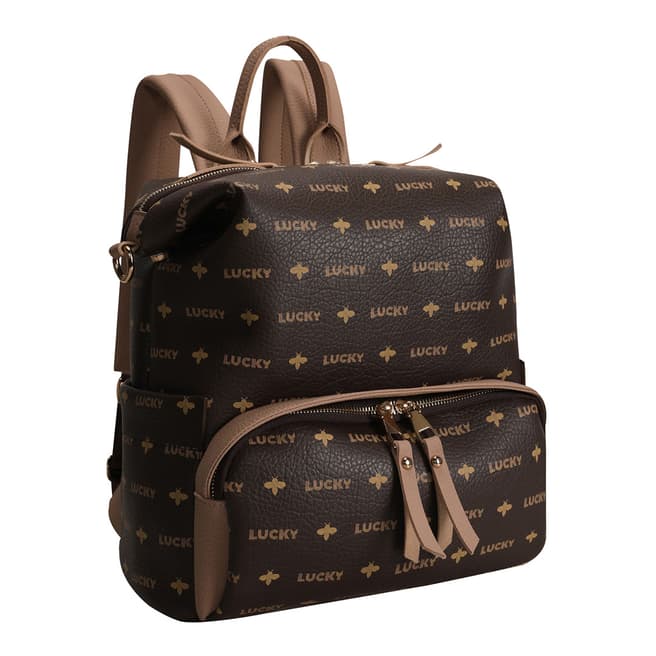 Lucky Bees Brown Backpack