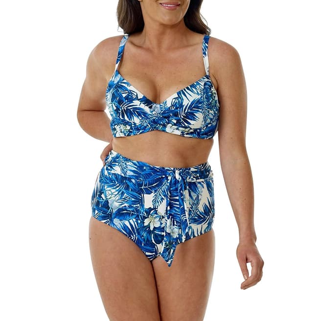 Seaspray Blue Capri Draped Underwired Bikini Top