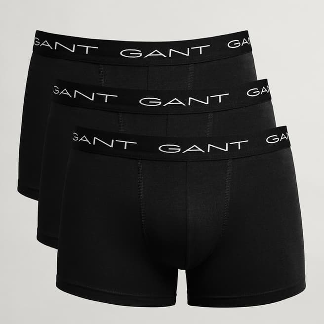 Gant Black Branded 3 Pack Boxers