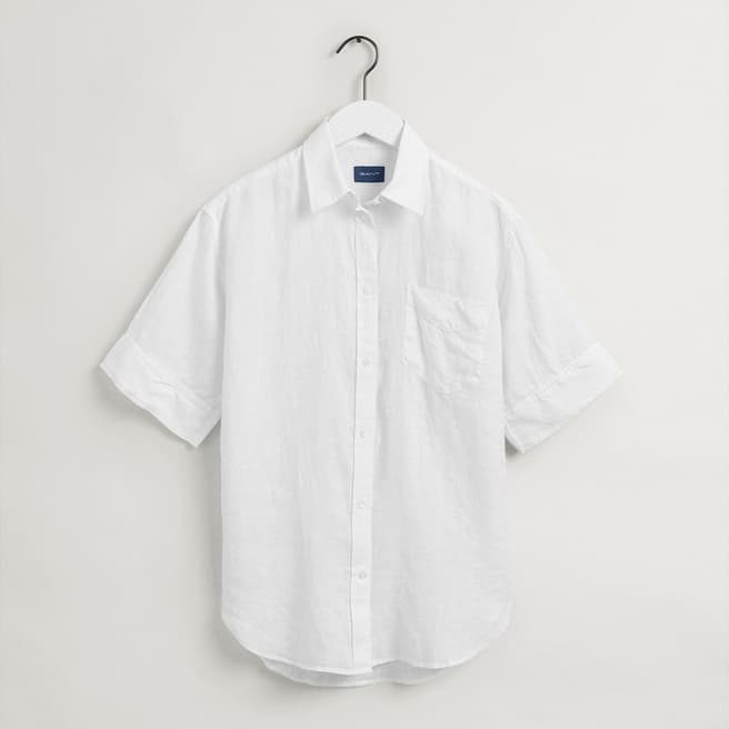 Gant White Linen Short Sleeve Shirt