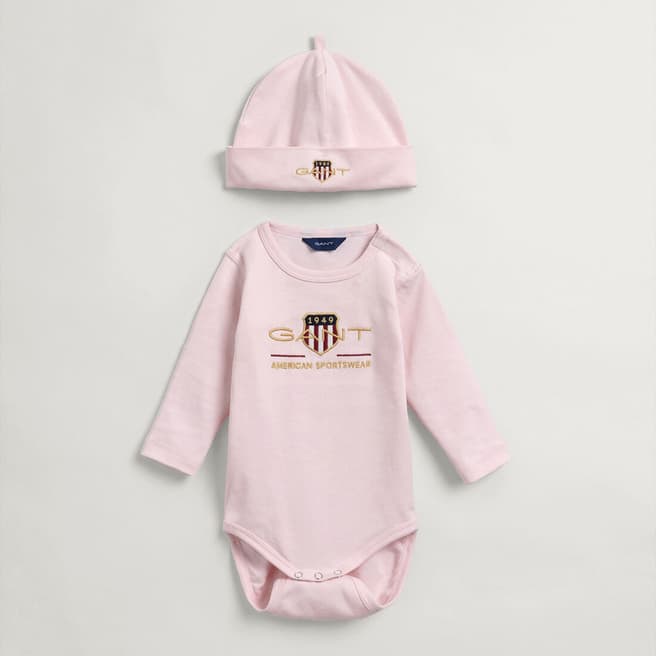 Gant Baby Pink Archive Shield Body and Beanie