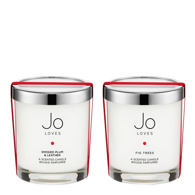 Jo Loves Smoked Plum & Leather & Fig Tree Candle Duo (2x 185g)