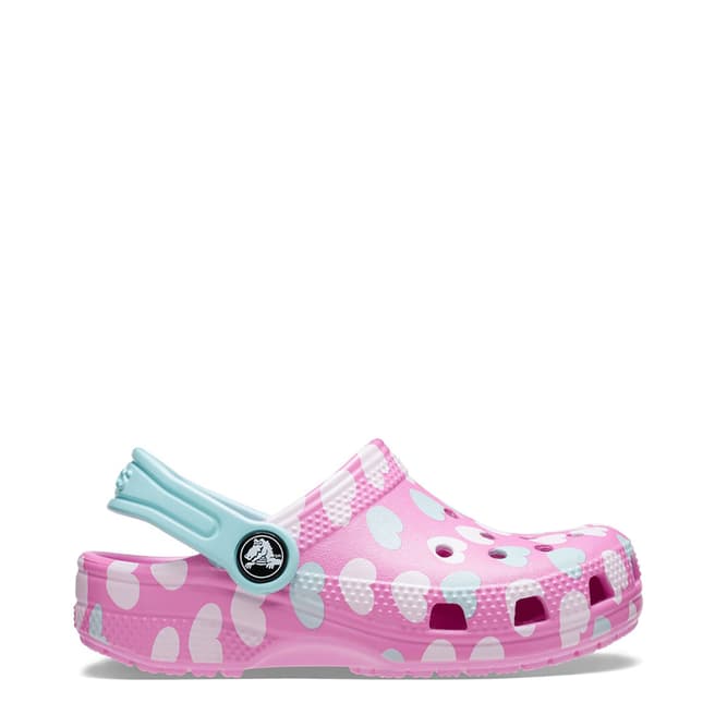 Crocs Younger Kid's Pink Heart Classic Clog