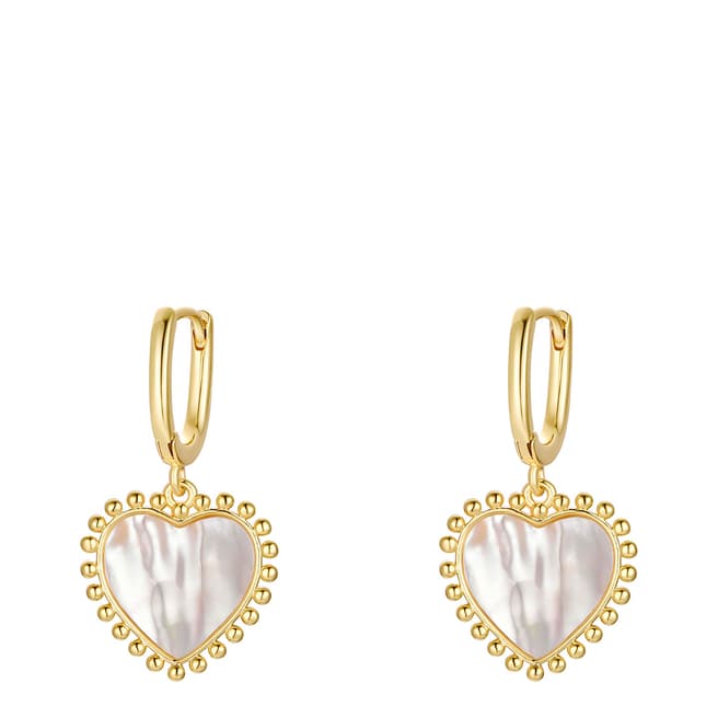 MeMe London 18K Gold Plated Pearly Heart Earrings