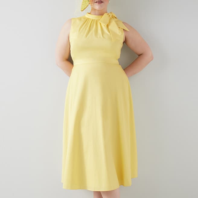 L K Bennett Yellow Freud Midi Dress